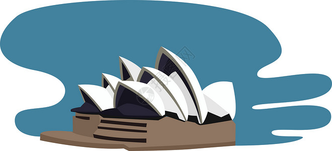 国家歌剧院悉尼歌剧院插图矢量白色背景插画