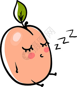 卡通青杏白色背景上的睡杏设计图片