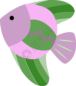 白色背景上的绿色动物野生动物蓝色插图海洋食物绘画背景图片