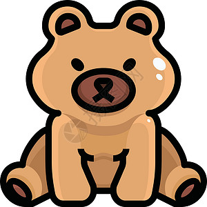 坐地上的熊白色背景上的泰迪熊插画矢量玩具熊卡通片玩具绘画童年乐趣婴儿棕色哺乳动物插图设计图片