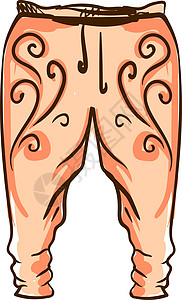 宝宝裤子白色背景上的哈伦裤插画矢量设计图片