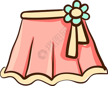 粉红色的裙子白色背景上的粉红色绘画粉色配件女孩卡通片女性艺术裙子孩子衣服插画