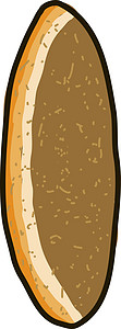 白色背景上的小棕色插图粮食谷物食物营养早餐小吃小麦面包背景图片