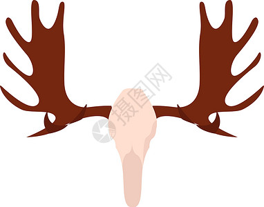 牛棒骨白色背景上的驼鹿设计图片