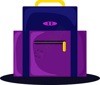 白色背景上的紫色书包背景图片