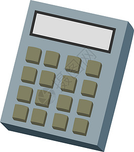 白色背景上的蓝色商业计算器技术插图数字电子经济教育网络展示背景图片