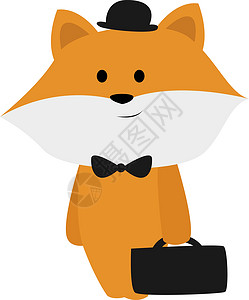 狐狸摊贩白色背景上的商务人士设计图片