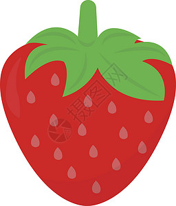 有机草莓白色背景上的新鲜草莓插画矢量浆果绿色甜点插图水果叶子食物宏观红色插画