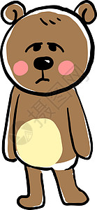 白色背景上的伤心熊插画矢量乐趣野生动物动物幼兽漫画婴儿卡通片哺乳动物毛皮孩子背景图片