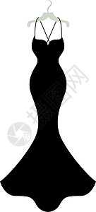 黑色白色背景女孩衣服艺术派对女士裙子女性精品插图背景图片