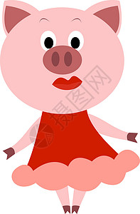 十二生肖之猪白色背景上的女人卡通片动物横幅小猪货币孩子银行业商业十二生肖金融设计图片