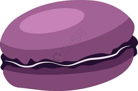白色背景上的紫色甜点食物奶油咖啡糖果巧克力卡通片蛋糕糕点面包背景图片