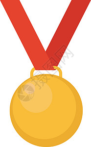白色背景上的金牌插画矢量成就金子金属运动优胜者丝带勋章星星徽章邮票背景图片