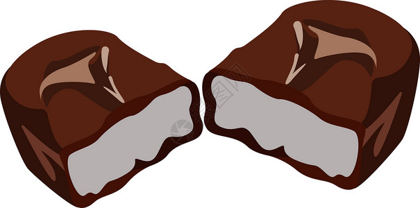 白色背景上的甜巧克力插画矢量插图产品牛奶小吃黑色饮食食物甜点糖果棕色背景图片