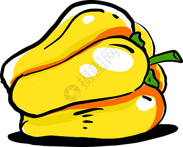 白色背景上的黄色大胡椒插画矢量背景图片