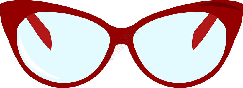 白色背景上的红色眼镜插画矢量框架极客潮人眼睛插图镜片配饰光学圆形背景图片