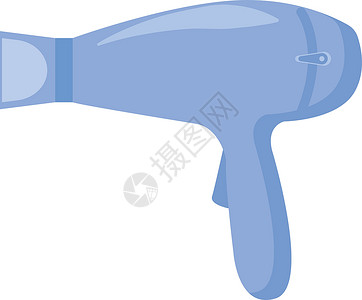 白色背景上的吹风机插画矢量沙龙电子空气器具造型理发师工具按钮头发背景图片