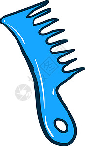 白色背景上的蓝色插图沙龙梳子剪刀发型工具按钮个性阴影金子背景图片
