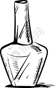 白色指甲油白色背景上的指甲油温泉刷子抛光收藏女士美甲修脚女性涂鸦草图插画