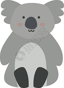 考拉熊白色背景上的毛皮宠物卡通片考拉草图旅行横幅数字玩具灰色设计图片