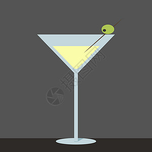 庆典鸡尾酒杯白色背景上的派对餐厅黑色热带液体庆典菜单草图酒吧饮料插画