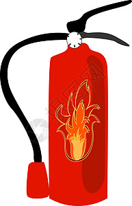 白色背景上的灭火器插图矢量情况标签灭火帮助红色灾难预防泡沫火焰危险背景图片