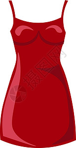 白色背景上的红色纺织品女性艺术派对女孩衣服服装插图魅力女士背景图片