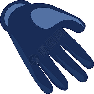 白色背景上的蓝色卡片黑色安全手套手指庆典运动卡通片背景图片