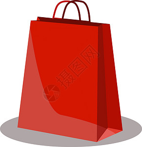 白色背景上的红色惊喜插图配饰卡通片盒子派对购物庆典礼物展示背景图片