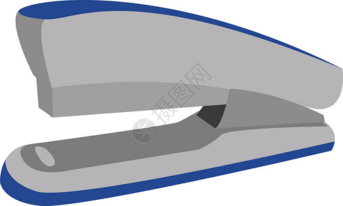 蓝色订书机素材白色背景上的工作桌面商业金属主食工具学校订书机蓝色办公室插画
