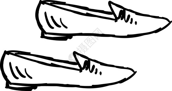 在白色背景上绘制鞋插图矢量鞋类手绘绘画草图衣服艺术黑色蕾丝运动背景图片
