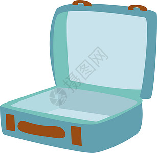 打开行李打开在白色背景上休息树干手提箱旅游航程行李盒子贮存配饰案件插画