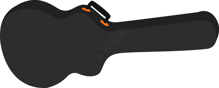 白色背景上的吉他爱好涂鸦艺术手提箱案件细绳音乐乐器配饰岩石背景图片