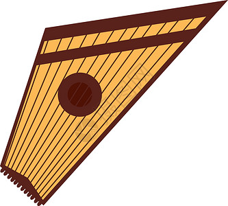 白色背景上的竖琴木头艺术音乐国家乐器声学文化旋律细绳背景图片