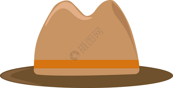 白色背景上的棕色帽子插画矢量背景图片