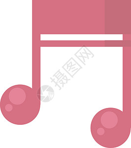 白色背景上的粉色创造力钥匙横幅标签音乐红色笔记艺术旋律背景图片
