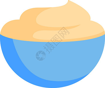白色背景上的酸奶油插图矢量酸奶奶制品甜点杯子塑料勺子产品食物艺术包装设计图片