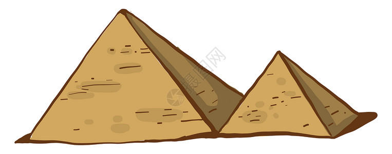 白色背景上的埃及金字塔背景图片