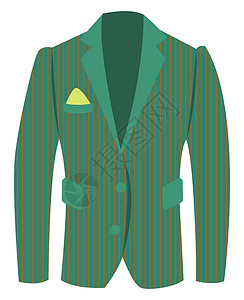 绿色男子夹克 插图 白色背景矢量背景图片