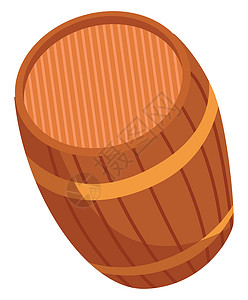Wooden桶 插图 白色背景的矢量背景图片