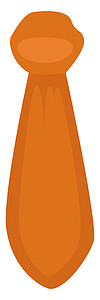 橙色男子领带 插图 白底矢量背景图片