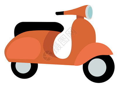 白色背景上的橙色发动机橙子摩托车驾驶车辆车轮引擎自行车运输插图背景图片