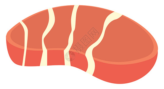 白色背景上的美味肉猪肉小吃烧烤牛肉食物插图牛扒绘画卡通片餐厅背景图片