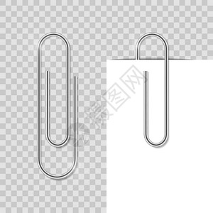 夹子素材真实纸张剪辑 金属学校带影子的剪贴片 办公室矢量粘附器修补纸工作依恋剪纸回形针备忘录文档文书活页夹海豹笔记设计图片