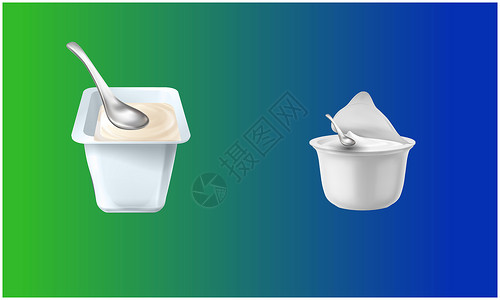 冰淇淋品牌在抽象背景上模拟冰淇淋的插图盒子杯子包装产品推广早餐化妆品奶制品牛奶嘲笑背景