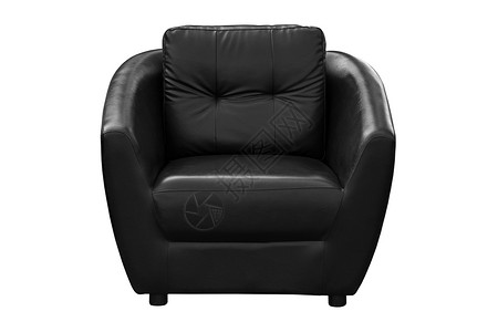 黑色皮椅被隔离风格装饰奢华座位剪裁家具闲暇皮革小路安乐椅背景图片