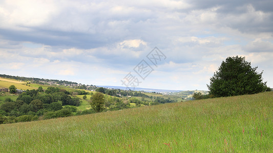 西约克郡农村风景英语场地环境场景全景天空蓝色草地高清图片