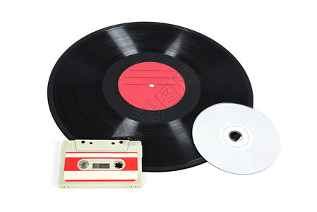音乐存储装置     乙烯唱片 模拟磁带和光盘高清图片