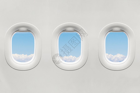 蓝色窗口孤立飞机窗口背景