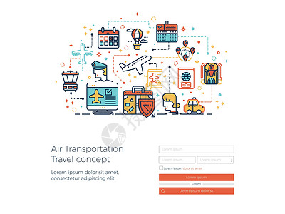 航空运输旅行概念背景图片